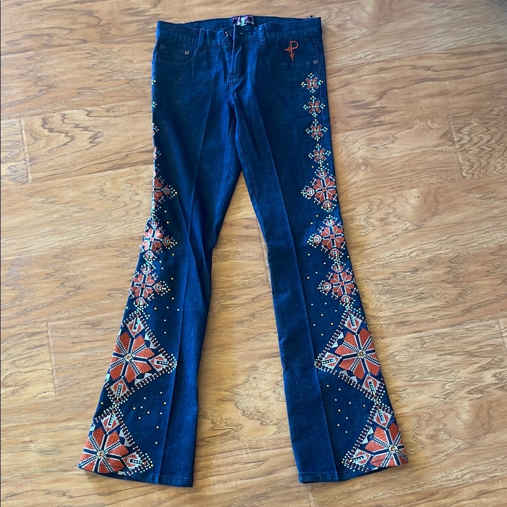Embroidered Flare Jeans